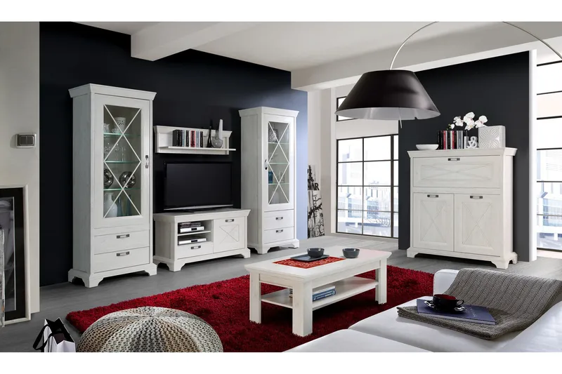 Hurlston TV-Benk 123 cm - Hvit - Møbler - Mediamøbel & tv møbel - TV-benk & mediabenk