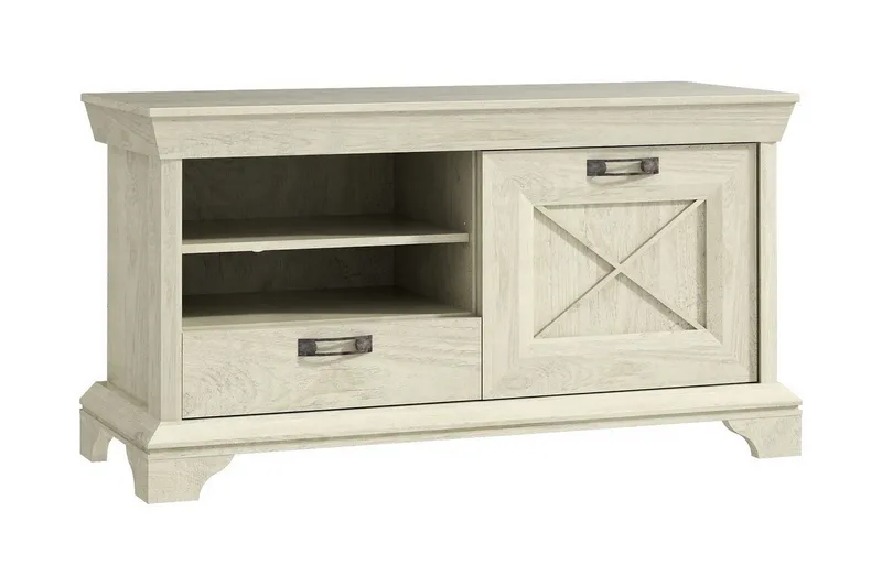 Hurlston TV-benk 123 cm med Oppbevaring i Malt Tre, Beige