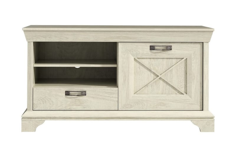 Hurlston TV-benk 123 cm med Oppbevaring i Malt Tre - Beige - Møbler - Mediamøbel & tv møbel - TV-benk & mediabenk