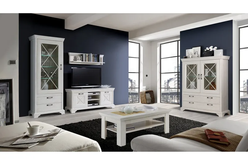 Hurlston TV-Benk 147 cm - Hvit - Møbler - Mediamøbel & tv møbel - TV-benk & mediabenk