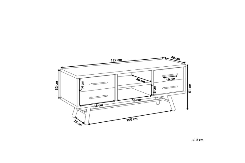 Illari TV-Benk 127 cm - Tre/Natur - Møbler - Mediamøbel & tv møbel - TV-benk & mediabenk