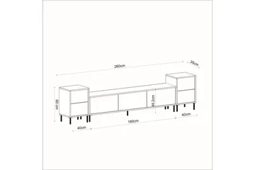 Imaj TV-benk 260 cm - Gull/Svart/Hvit - Møbler - Mediamøbel & tv møbel - TV-benk & mediabenk