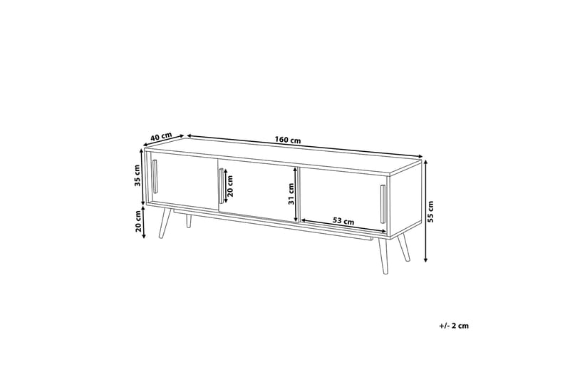 Indiana Tv-Benk 40x160 Cm - Hvit - TV-benk & mediabenk