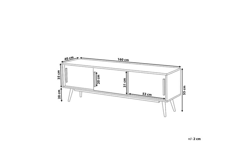 Indiana Tv-Benk 40x160 Cm - Hvit - Møbler - Mediamøbel & tv møbel - TV-benk & mediabenk