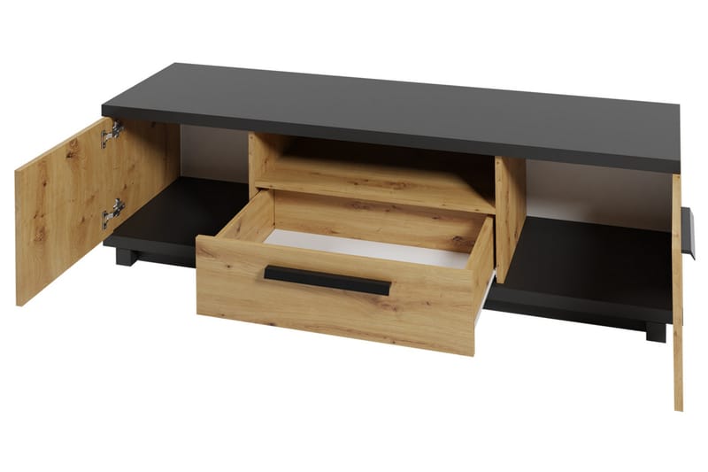 Ines TV-Benk 40x135 cm - Eik/Svart - Møbler - Mediamøbel & tv møbel - TV-benk & mediabenk