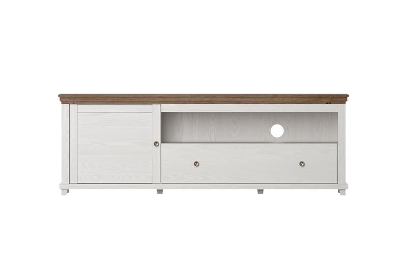 Ivreri TV-benk 181 cm - Hvit/Natur - Møbler - Mediamøbel & tv møbel - TV-benk & mediabenk