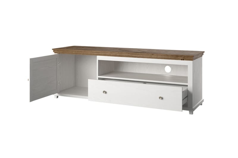 Ivreri TV-benk 181 cm - Hvit/Natur - Møbler - Mediamøbel & tv møbel - TV-benk & mediabenk