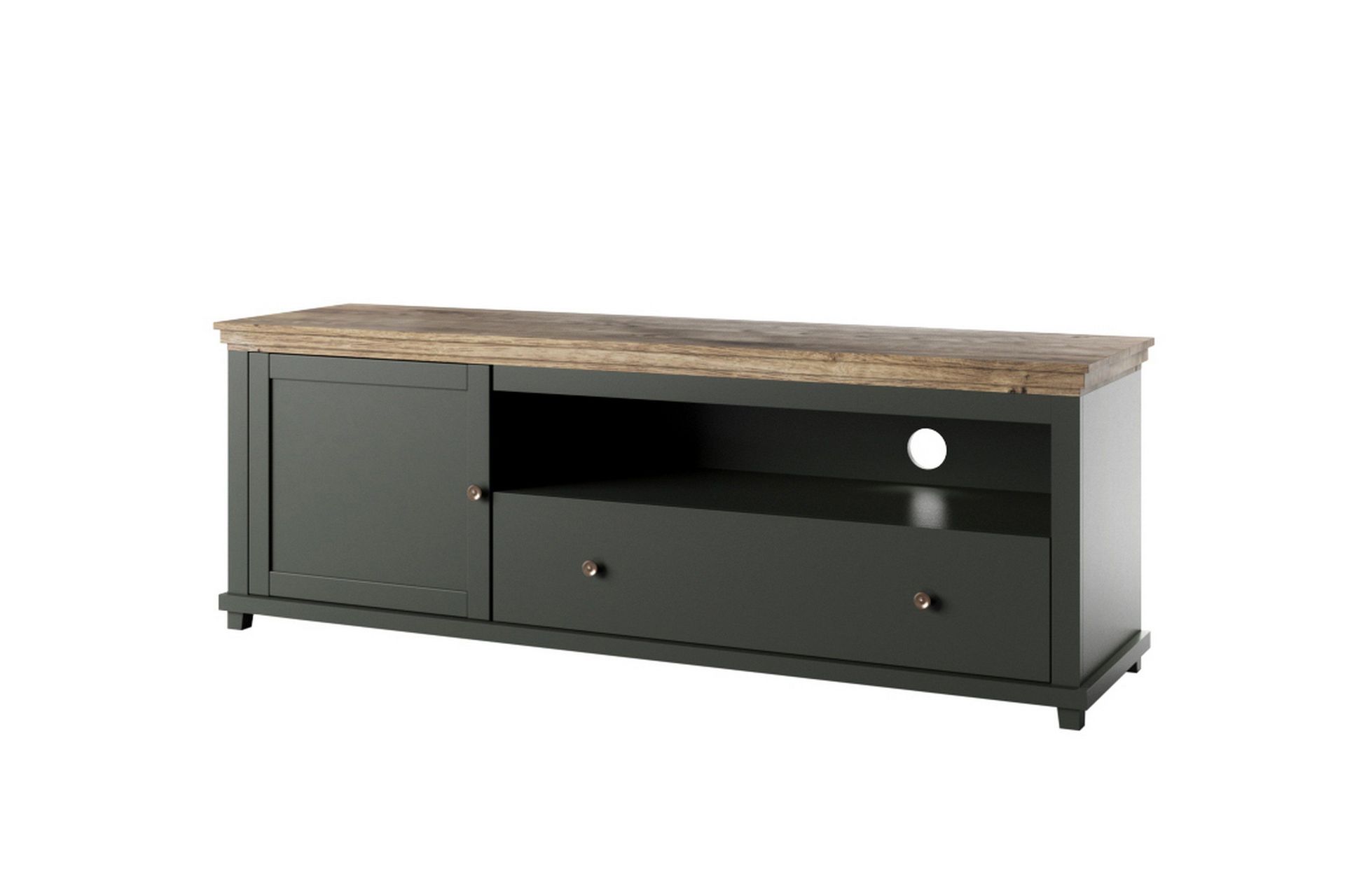 Ivreri Tv-benk 181 cm - Khaki/Natur