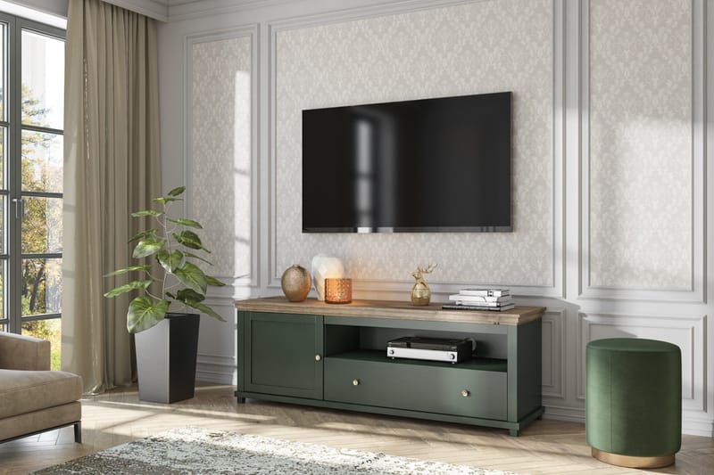 Ivreri Tv-benk 181 cm - Khaki/Natur - Møbler - Mediamøbel & tv møbel - TV-benk & mediabenk