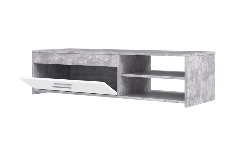 Iztaza TV-benk 120 cm - Betonggrå/Hvit - Møbler - Mediamøbel & tv møbel - TV-benk & mediabenk