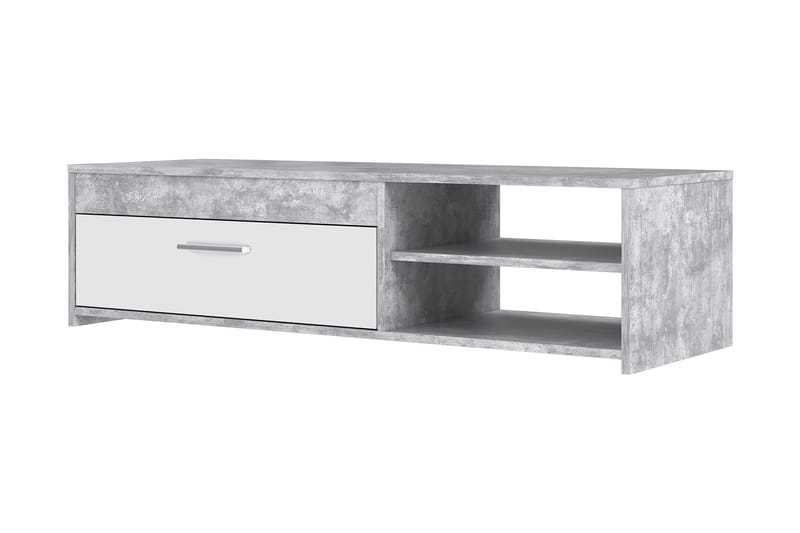 Iztaza TV-benk 120 cm - Betonggrå/Hvit - Møbler - Mediamøbel & tv møbel - TV-benk & mediabenk
