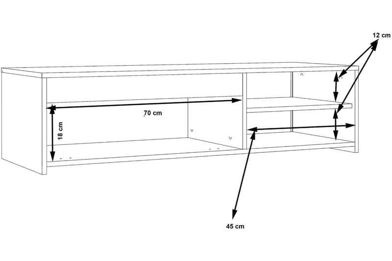 Iztaza TV-benk 120 cm - Betonggrå/Hvit - Møbler - Mediamøbel & tv møbel - TV-benk & mediabenk