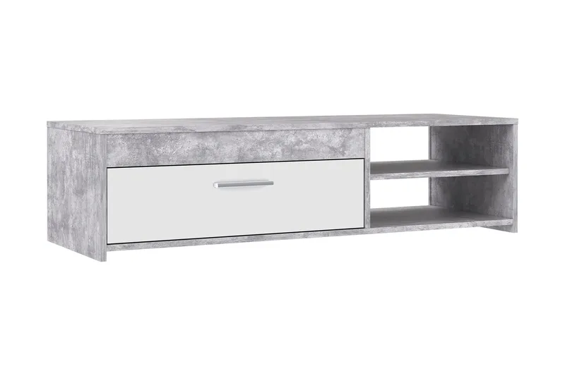 Iztaza TV-benk 120 cm, Betonggrå/Hvit