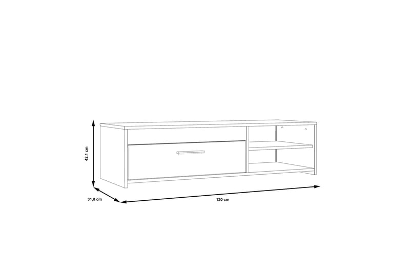 Iztaza Tv-benk 120 cm - Hvit - Møbler - Mediamøbel & tv møbel - TV-benk & mediabenk