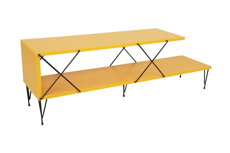 Jaennis Tv-benk 120 cm - Gul - Møbler - Mediamøbel & tv møbel - TV-benk & mediabenk