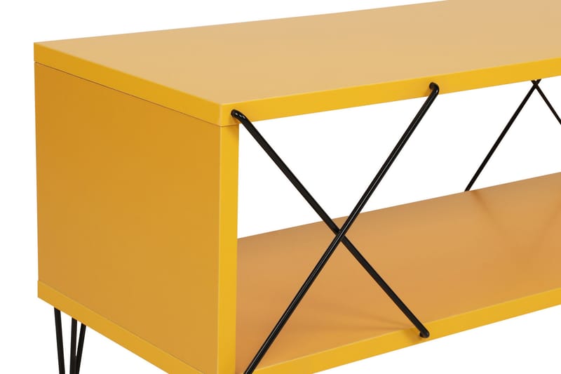 Jaennis Tv-benk 120 cm - Gul - Møbler - Mediamøbel & tv møbel - TV-benk & mediabenk