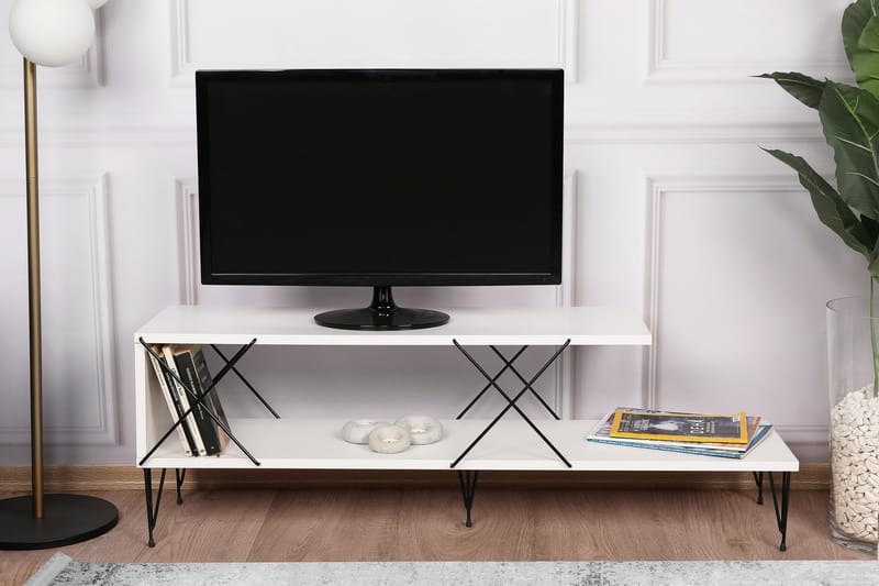 Jaennis Tv-benk 120 cm - Hvit - Møbler - Mediamøbel & tv møbel - TV-benk & mediabenk