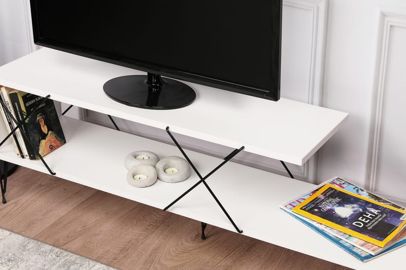 Jaennis Tv-benk 120 cm - Hvit - Møbler - Mediamøbel & tv møbel - TV-benk & mediabenk