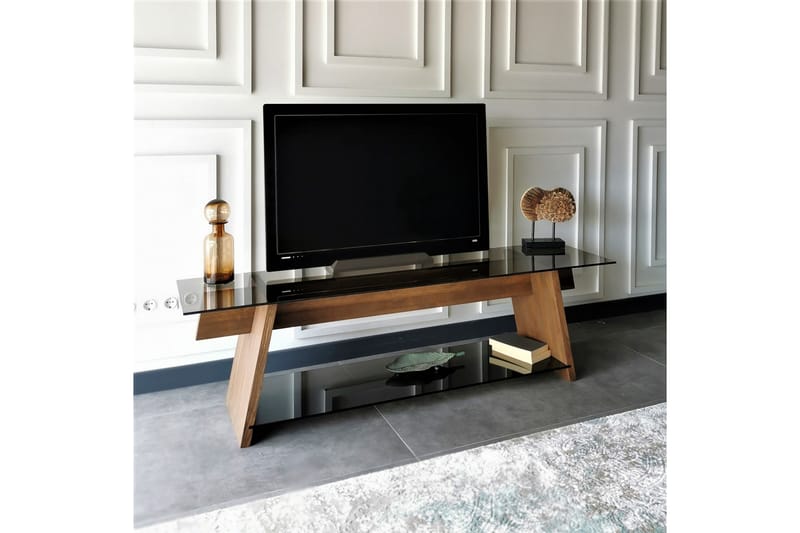 Jamerria TV-benk 158 cm - Valnøtt/Svart - Møbler - Mediamøbel & tv møbel - TV-benk & mediabenk