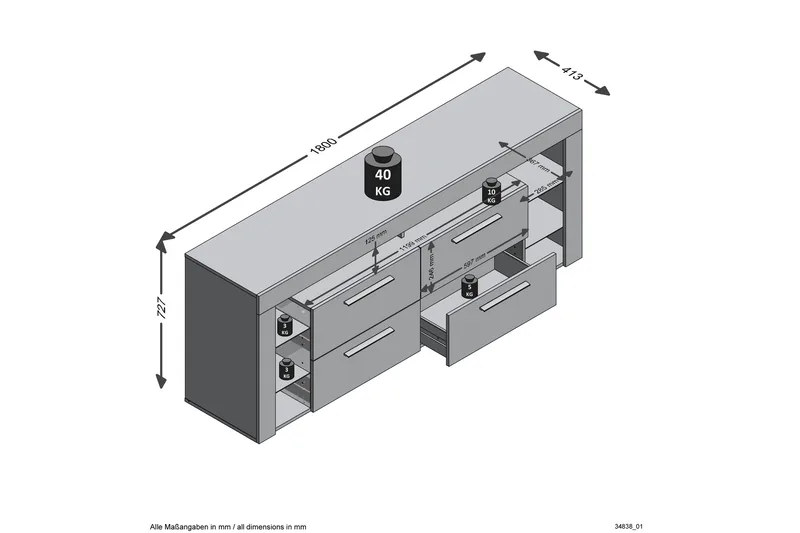 Jernae TV-Benk 180 cm - Brun - Møbler - Mediamøbel & tv møbel - TV-benk & mediabenk