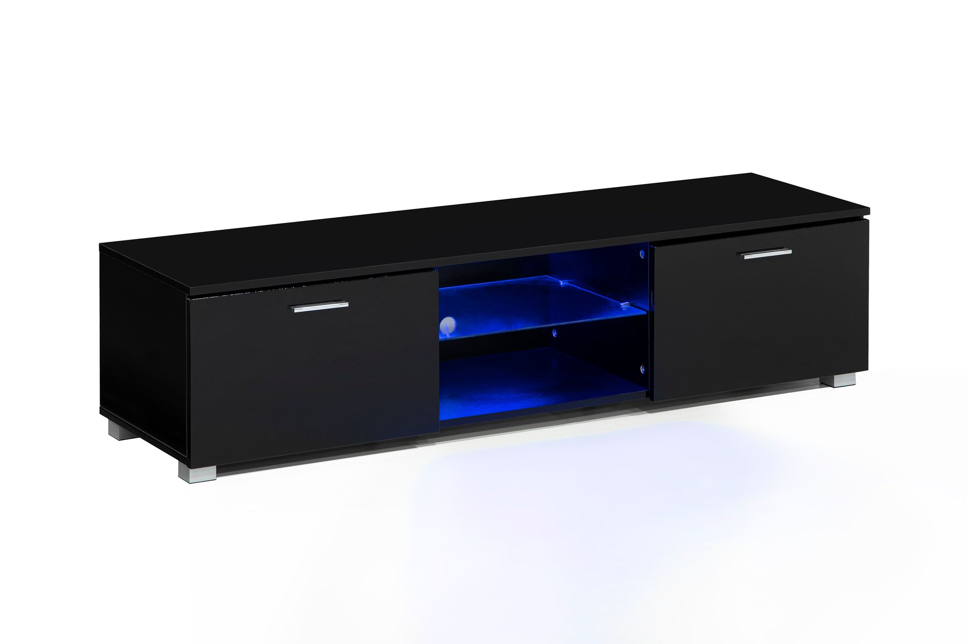 Jugansbo TV-benk 140 cm LED-belysning - Svart - Møbler - Mediamøbel & tv møbel - TV-benk & mediabenk