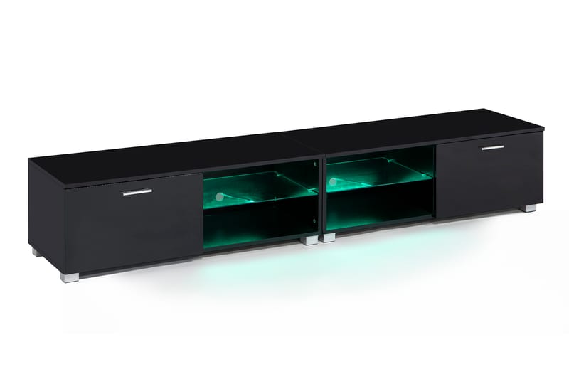 Jugansbo TV-benk 200 cm LED-belysning - Svart - Møbler - Mediamøbel & tv møbel - TV-benk & mediabenk