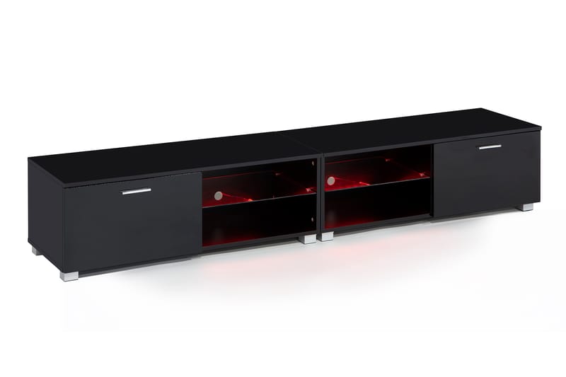 Jugansbo TV-benk 200 cm LED-belysning - Svart - Møbler - Mediamøbel & tv møbel - TV-benk & mediabenk