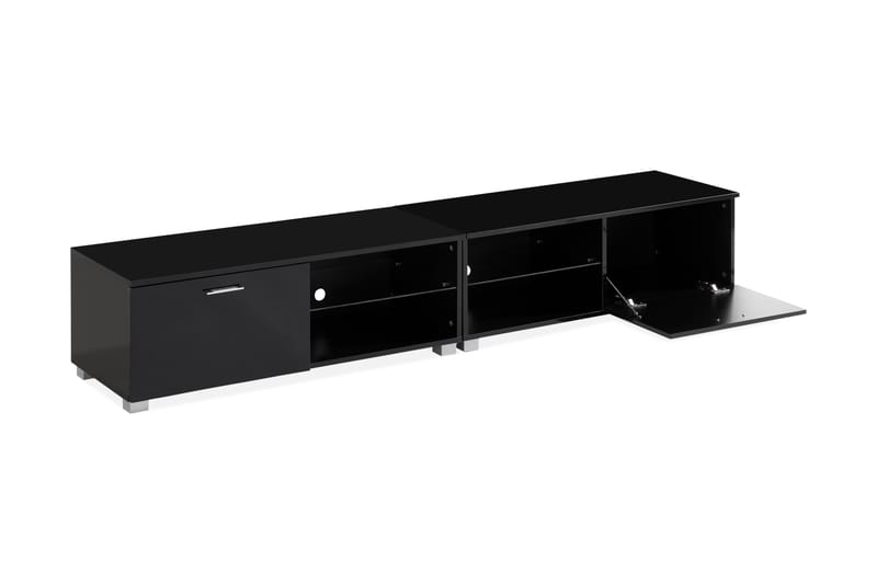 Jugansbo TV-benk 200 cm LED-belysning - Svart - Møbler - Mediamøbel & tv møbel - TV-benk & mediabenk
