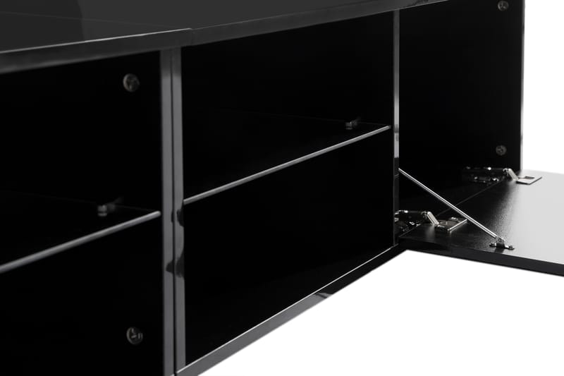 Jugansbo TV-benk 200 cm LED-belysning - Svart - Møbler - Mediamøbel & tv møbel - TV-benk & mediabenk