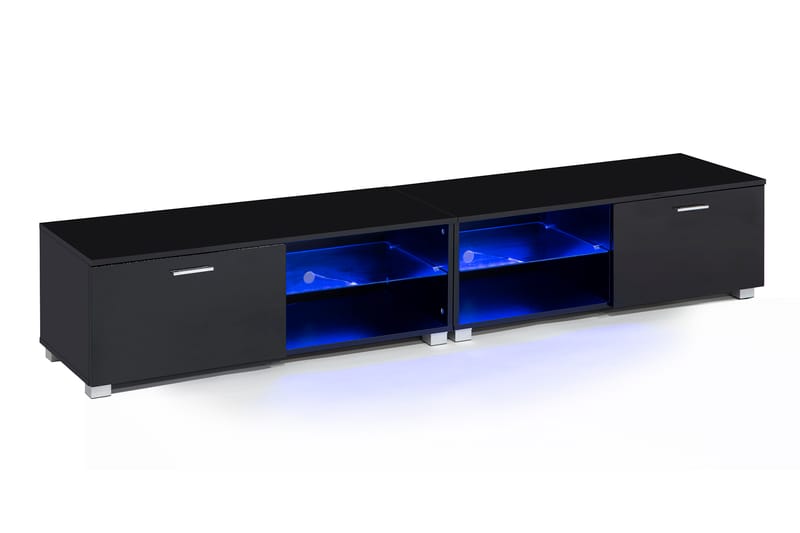 Jugansbo TV-benk 200 cm LED-belysning - Svart - Møbler - Mediamøbel & tv møbel - TV-benk & mediabenk