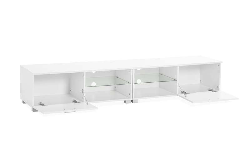 Jugansbo TV-benk 200 cm med LED-belysning - Hvit - TV-benk & mediabenk