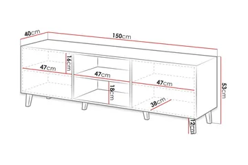 Juniskär Tv-bänk 40x52x150 cm Scandinavian Choice Vit - Møbler - Mediamøbel & tv møbel - TV-benk & mediabenk