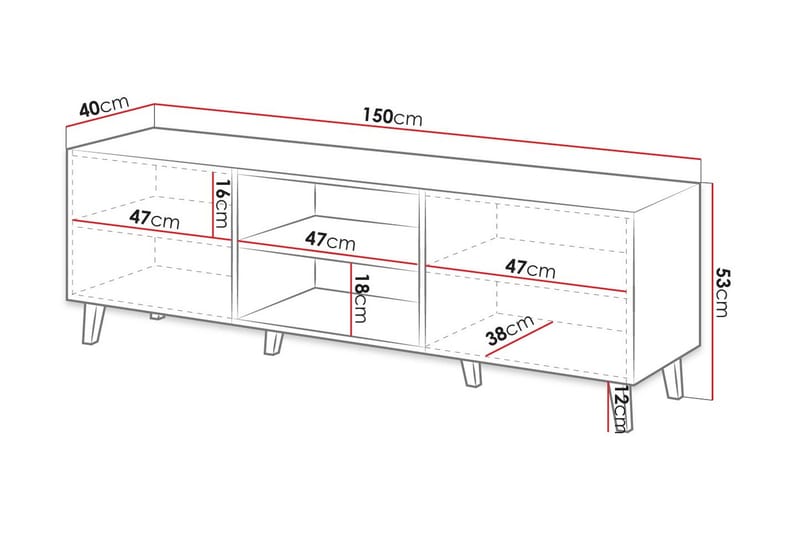 Juniskär Tv-bänk 40x52x150 cm Scandinavian Choice Vit - Møbler - Mediamøbel & tv møbel - TV-benk & mediabenk