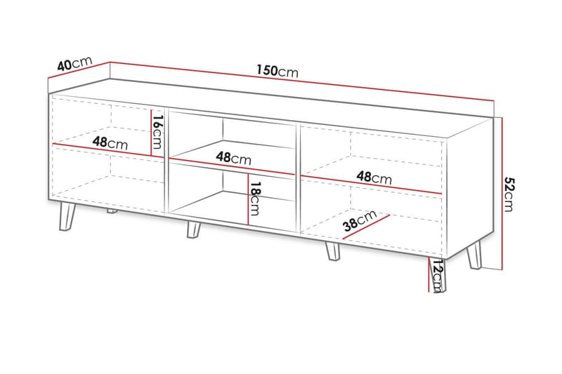 Juniskär Tv-bänk 40x52x150 cm Scandinavian Choice Vit - Møbler - Mediamøbel & tv møbel - TV-benk & mediabenk
