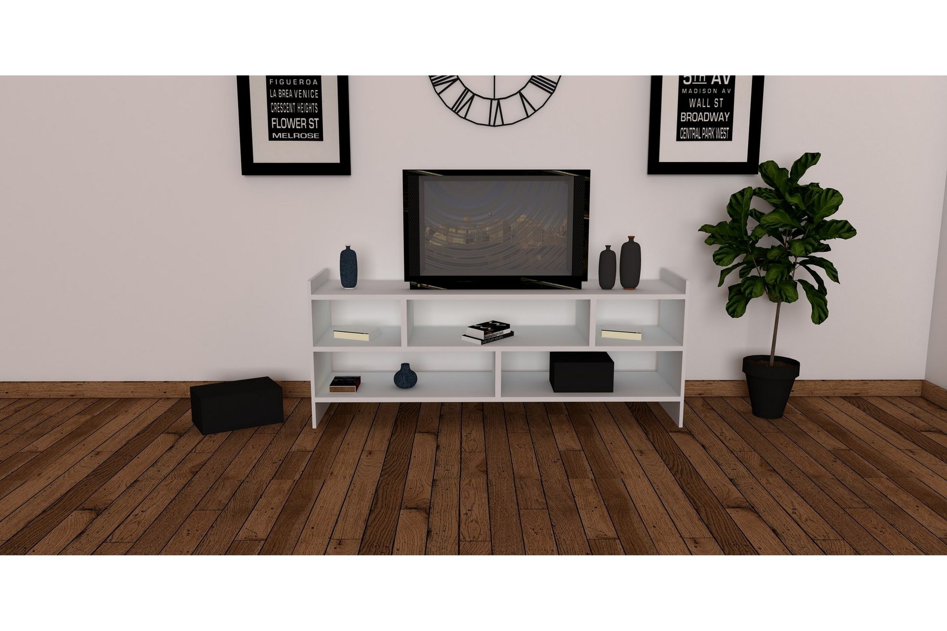 Jysaiah TV-Benk 120 cm - Hvit - Møbler - Mediamøbel & tv møbel - TV-benk & mediabenk