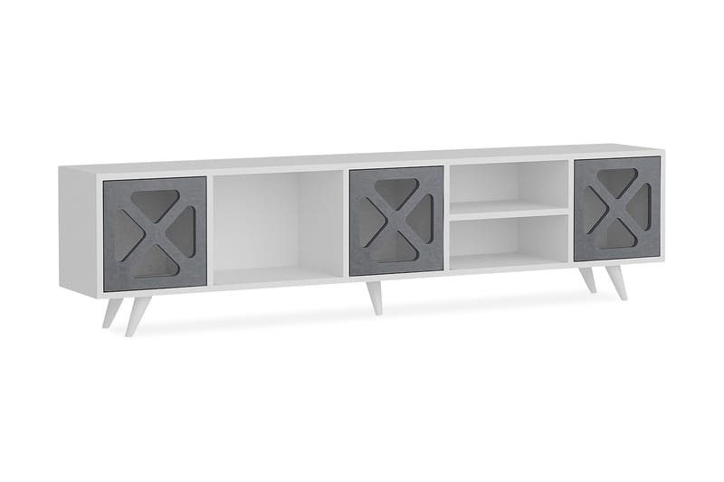 Kallboda TV-Benk 180 cm - Hvit/Grå - Møbler - Mediamøbel & tv møbel - TV-benk & mediabenk