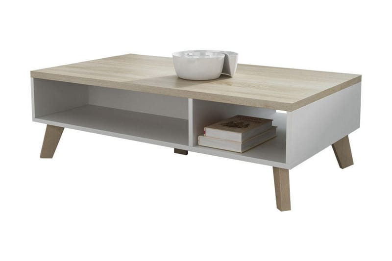 Kardos TV-benk 110 cm - Hvit/Eik - Møbler - Mediamøbel & tv møbel - TV-benk & mediabenk