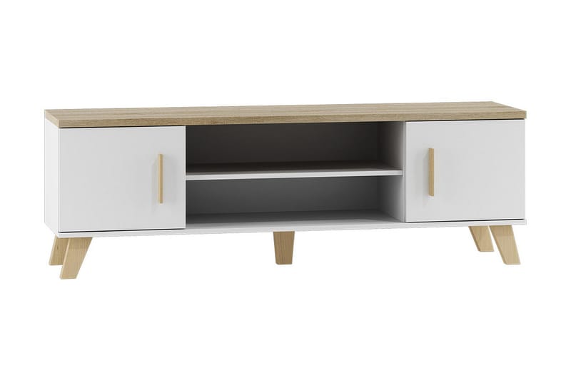 Kardos TV-benk 160 cm - Hvit/Eik - Møbler - Mediamøbel & tv møbel - TV-benk & mediabenk