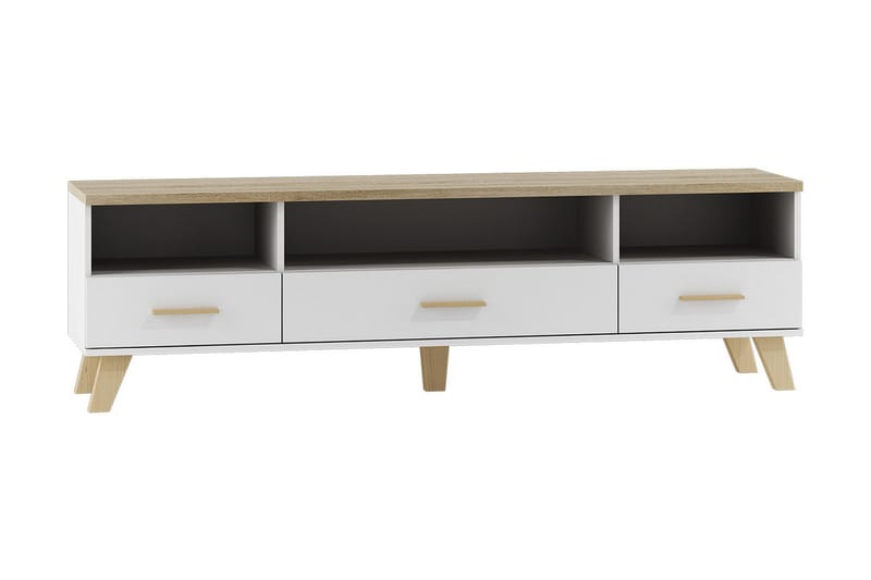 Kardos TV-benk 180 cm - Hvit/Eik - Møbler - Mediamøbel & tv møbel - TV-benk & mediabenk