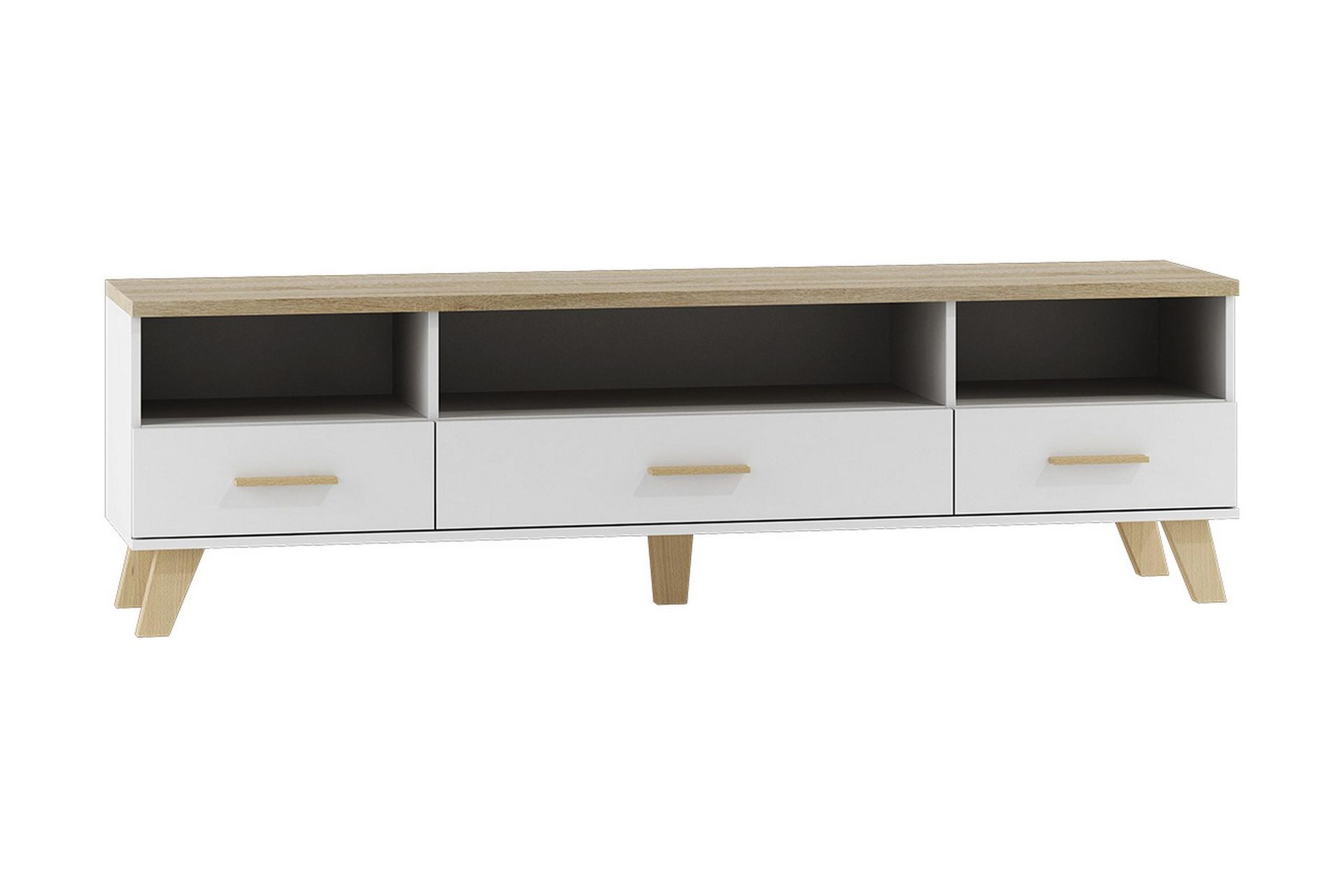 Kardos TV-benk 180 cm - Hvit/Eik