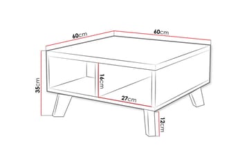Kardos TV-benk 60 cm - Hvit/Eik - Møbler - Mediamøbel & tv møbel - TV-benk & mediabenk