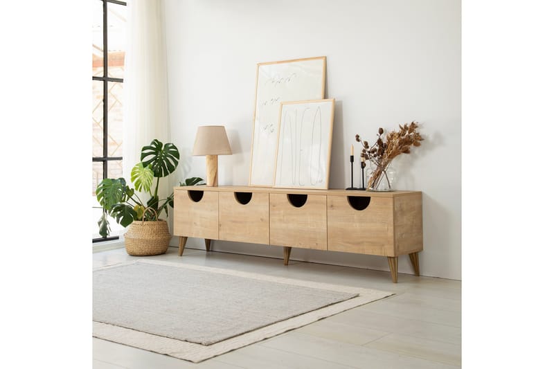 Khalidur TV-benk 180 cm - Eik - Møbler - Mediamøbel & tv møbel - TV-benk & mediabenk