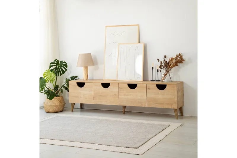 Khalidur TV-benk 180 cm - Eik - Møbler - Mediamøbel & tv møbel - TV-benk & mediabenk