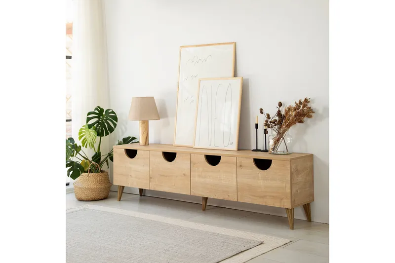 Khalidur TV-benk 180 cm - Eik - Møbler - Mediamøbel & tv møbel - TV-benk & mediabenk