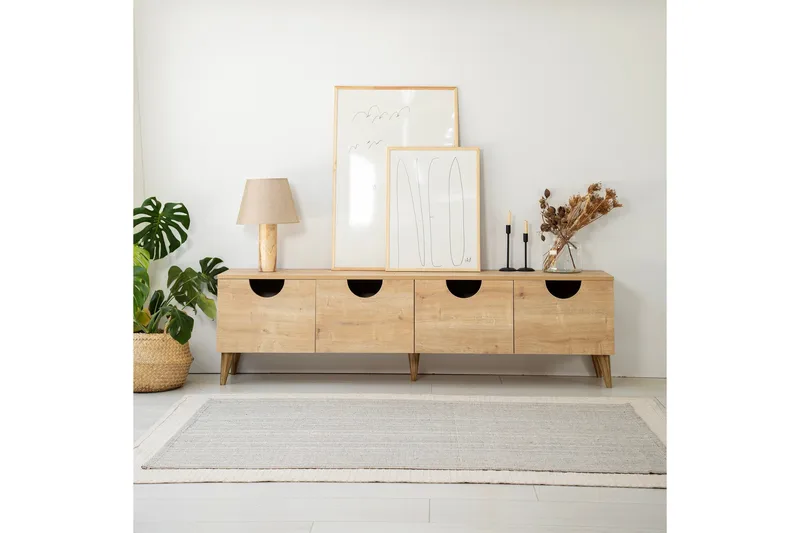 Khalidur TV-benk 180 cm - Eik - Møbler - Mediamøbel & tv møbel - TV-benk & mediabenk