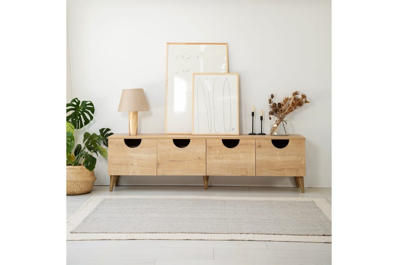 Khalidur TV-benk 180 cm - Eik - Møbler - Mediamøbel & tv møbel - TV-benk & mediabenk