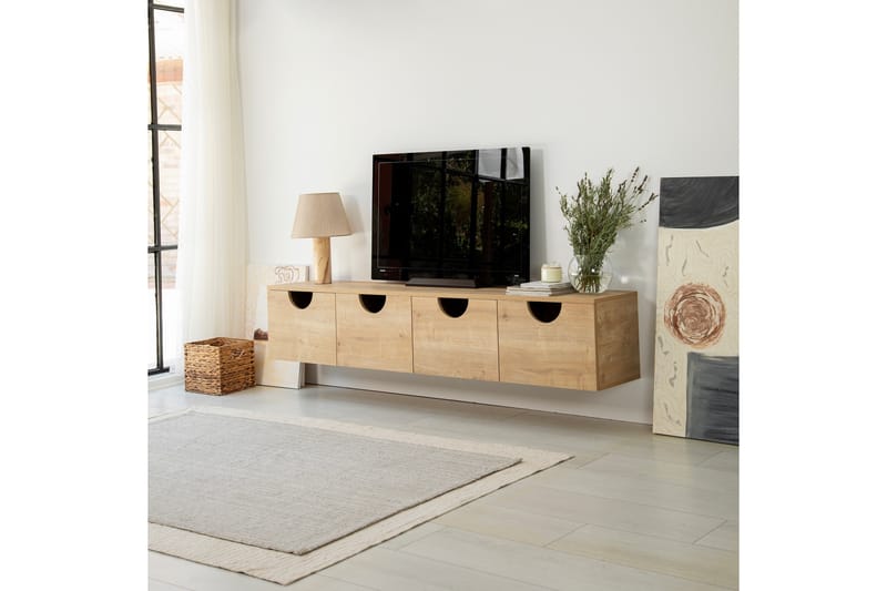 Khalidur TV-benk 180 cm - Eik - Møbler - Mediamøbel & tv møbel - TV-benk & mediabenk