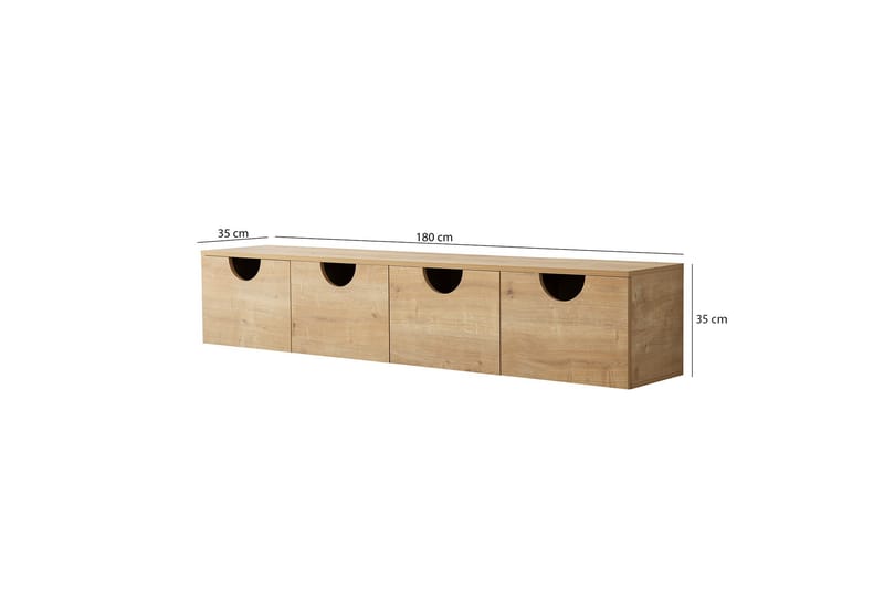 Khalidur TV-benk 180 cm - Eik - Møbler - Mediamøbel & tv møbel - TV-benk & mediabenk