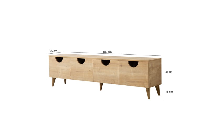 Khalidur TV-benk 180 cm - Eik - Møbler - Mediamøbel & tv møbel - TV-benk & mediabenk