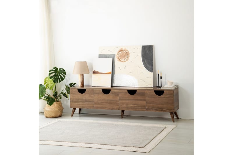 Khalidur TV-benk 180 cm - Valnøtt - Møbler - Mediamøbel & tv møbel - TV-benk & mediabenk